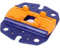 Grondanker Plaat - Steunpoot Houder - Camper Stabiliseren - Voorkomt Verzinken - 21.6 cm Lengte - Blauw Oranje