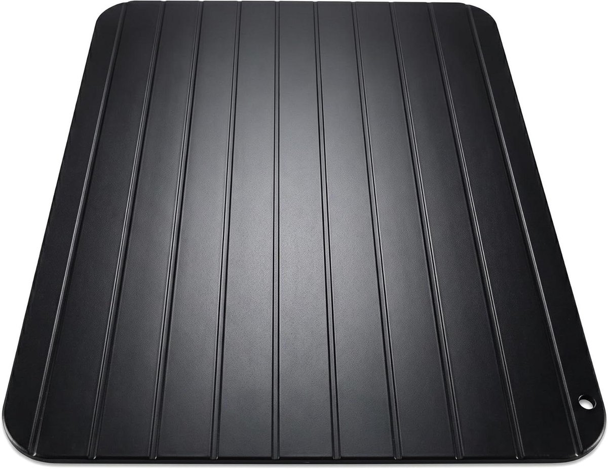 Ontdooiplaat - Snel ontdooien - Keuken voorbereiding - Aluminium warmtegeleider - 29.5 x 21 cm - Zwart