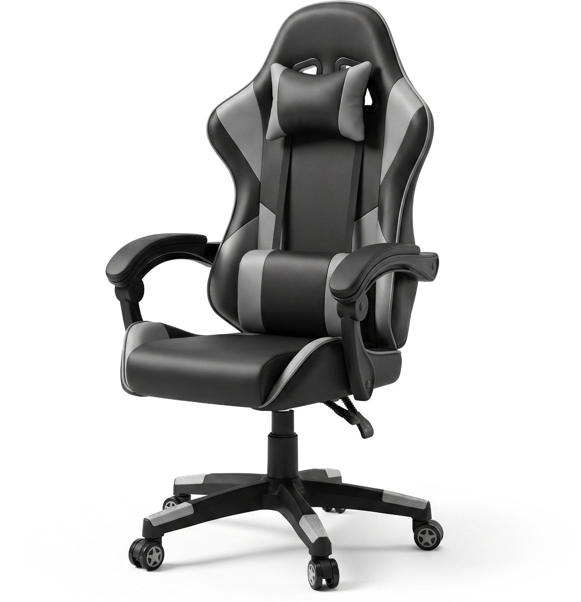 Gaming Stoel – Comfortabele Gamer Chair – Zwart/Grijs – Verstelbaar