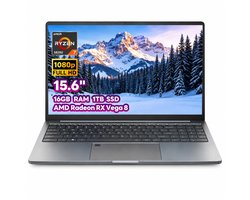 Ninkear A15 Plus Laptop -15,6 inch Full HD AMD Ryzen 7 5825U - 16GB DDR4 RAM - 1TB NVMe SSD - Radeon Vega 8 - Windows 11 - WiFi 6 - Donkergrijs