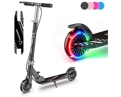 FOXSPORT Kinderstepjes - Kinderstep - Step - Kinderscooter - Draagkracht tot 100 kg - Kick Step - Voor Jongens en Meisjes - Vanaf 3-12 Jaar - Drie instelbare hoogte-opties - Zwart