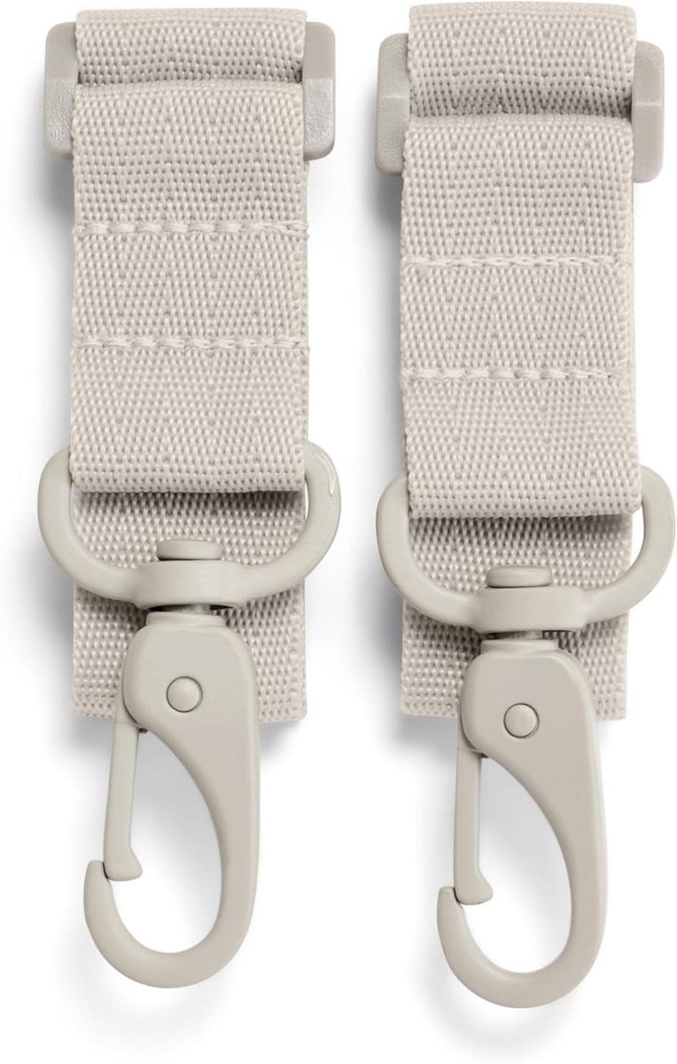 Wandelwagen Haken - Buggy Clips - Handen Vrij - Universele Pasvorm - 24 cm - Zandkleur