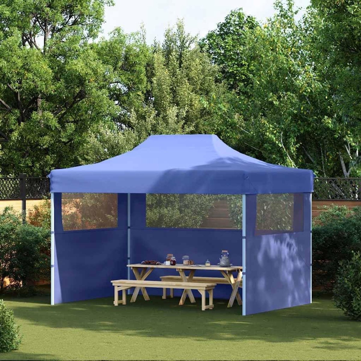 Opvouwbare Partytent - Feesttent Outdoor - Evenementen Beschermen - UV Waterbestendig - 3 x 4 Meter - Blauw