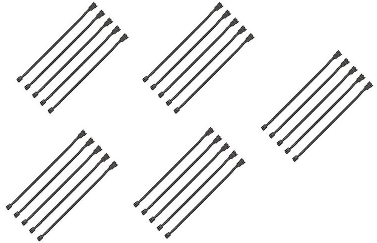 25X PWM-ventilatorverlengkabel - 30 cm (11,8 inch) pc-ventilatorverlengkabel, Geschikt voor ATX 3-pins en 4-pins ventilatoren