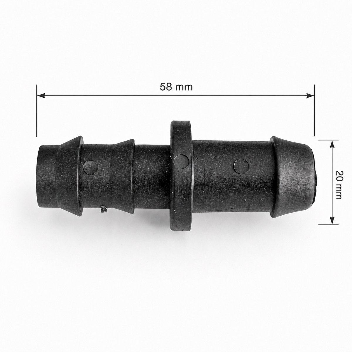 Startverbinder 20x20 mm voor Druppelslang en Tyleenslang met Rubber – 20x20 mm Rechte Barbed Slangtule - 10 Stuks