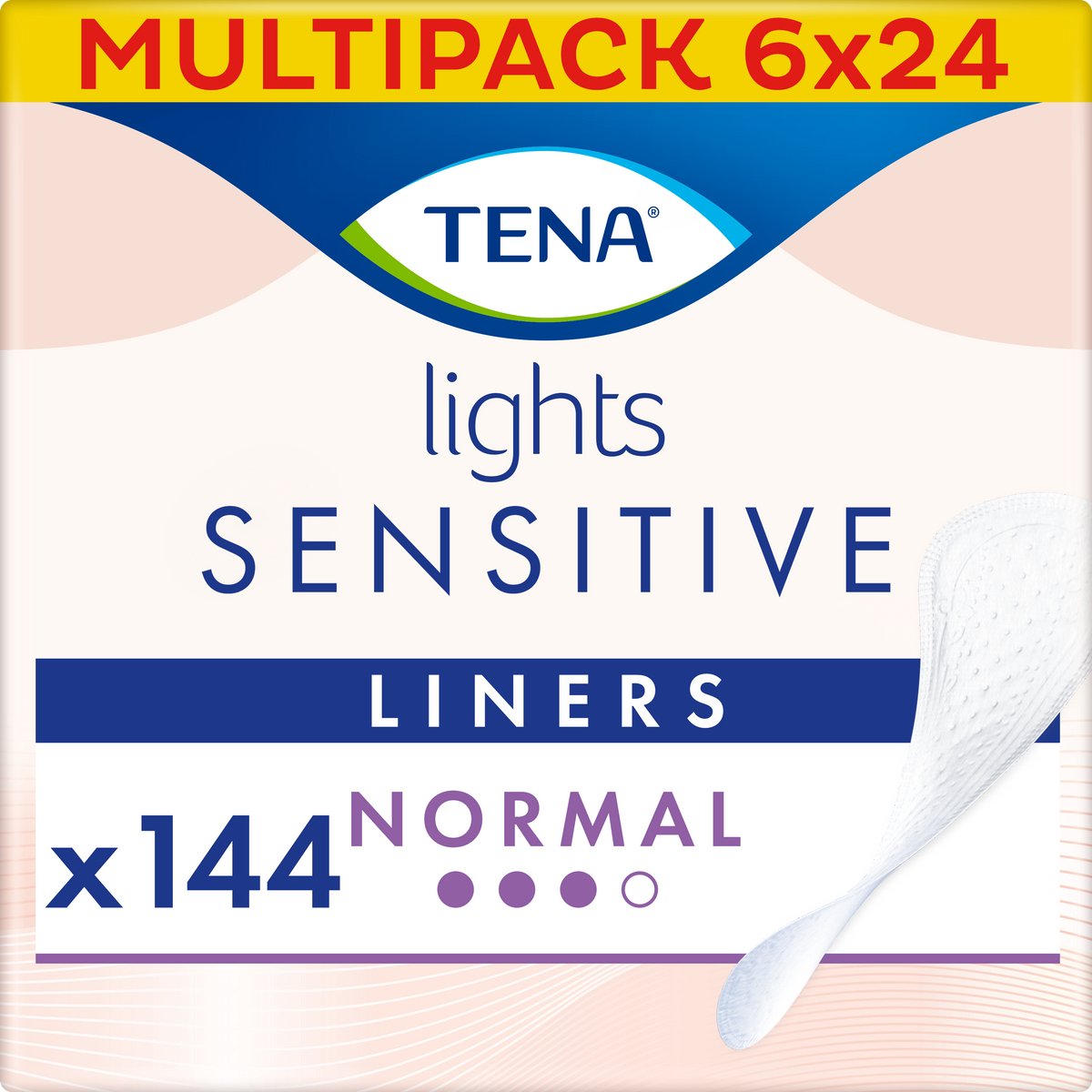 TENA Lights Sensitive Normal – Inlegkruisjes voor urineverlies – 144 stuks