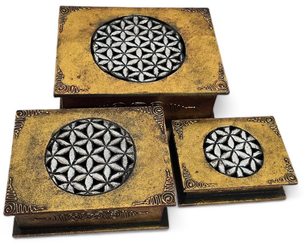 Houten opberg kistjes set van 3 stuks