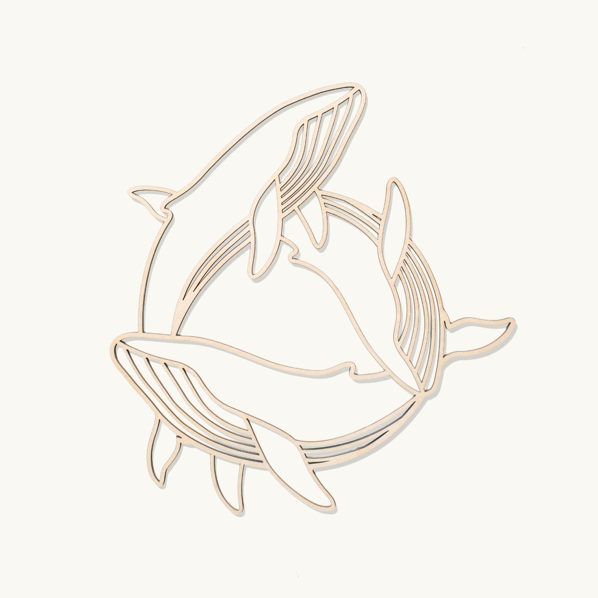 In de oceaan | Wanddecoratie | Walvis - cirkel | 25x25