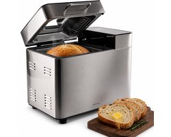 Vivid Green Broodbakmachine - Warmhoudfunctie & Timer - 18 programma's - 500/1000 gram - PFAS vrij - Glutenvrij programma - Broodmachine - 600W - RVS