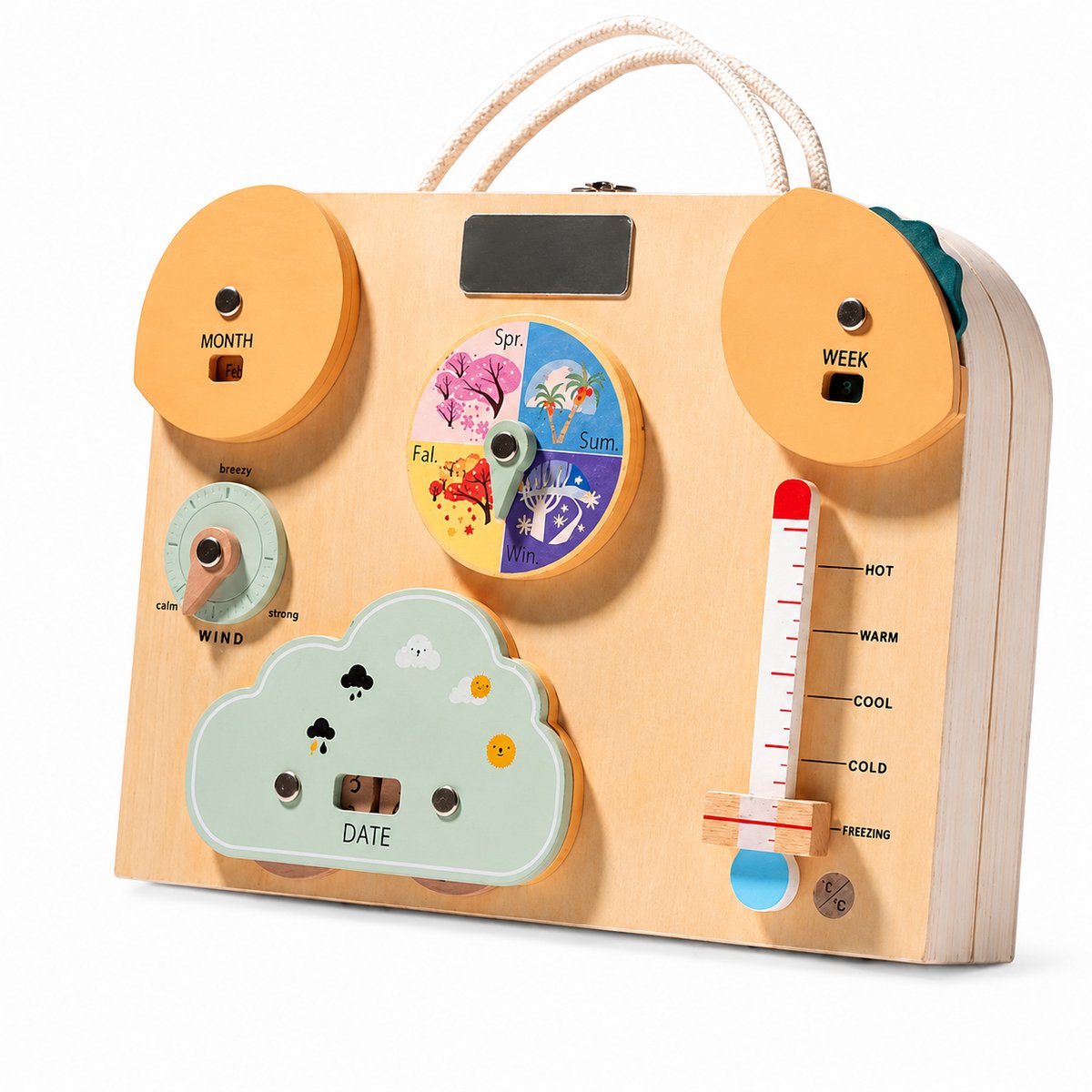 Montessori Busy Board – Educatief Speelgoed voor Peuters - Stimuleert Motoriek & Concentratie – Houten Activity Board – Cadeau Vanaf 3 Jaar