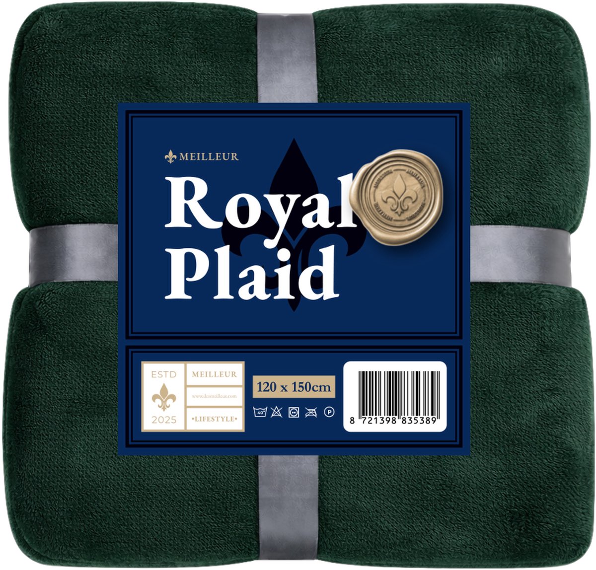 Meilleur Plaid - 120 x 150 cm - Donkergroen - Zachte plaid voor bank, bed en decoratie