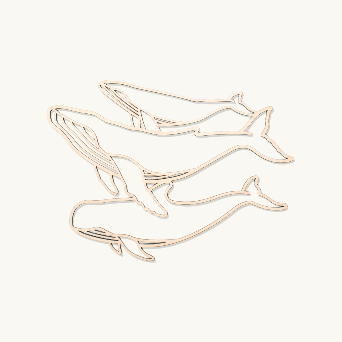 In de oceaan | Wanddecoratie | Walvis - lijn | 25x25