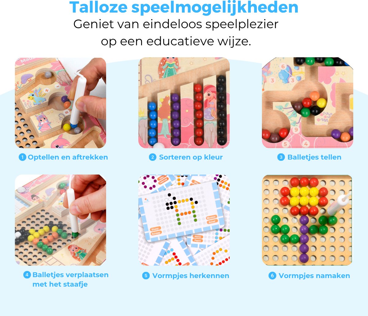 Mauzek® Magnetisch Doolhof Fantasie – Montessori speelgoed – Houten speelgoed – Magneet spel – Sensorisch speelgoed – Reisspeelgoed – Peuter speelgoed – Kinderspeelgoed – Voor onderweg – Educatief spel – Meisjes – 3 jaar – 4 jaar – 5 jaar – 6 jaar — afbeelding 7