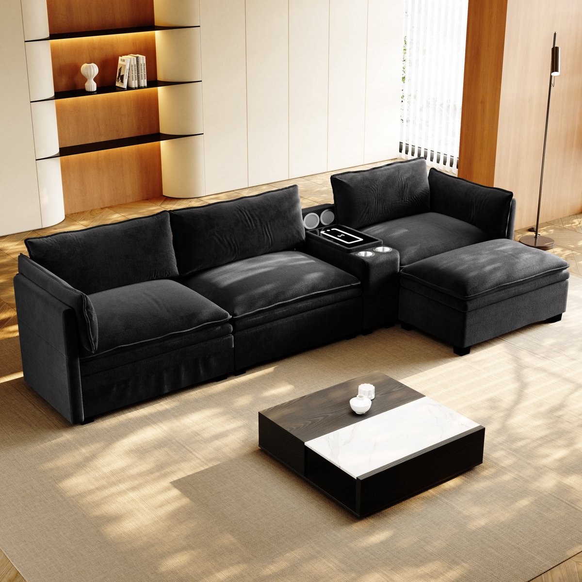 L-Vormige-Cloud-Sofa-315cm-4-Zits-Zwart-Met-Bluetooth-En-Verlichting