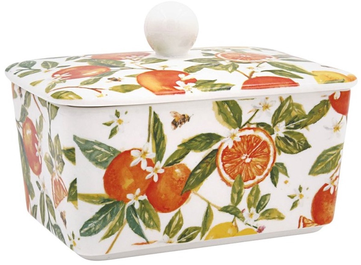 Cosy Creations Porseleinen botervloot – Citrus fruit 16 × 10 × 10 cm