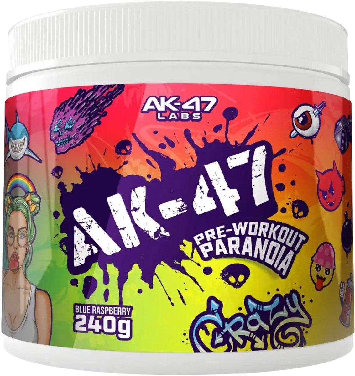 Ak-47 Pre-workout - 240 Gram (120 Doseringen) - Blue Raspberry