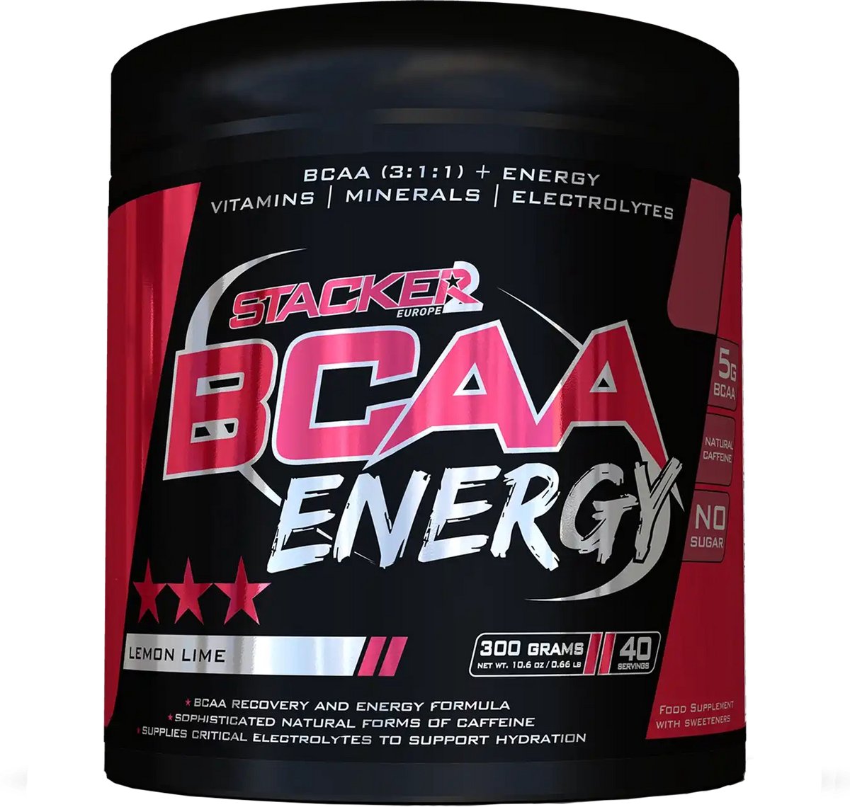 Stacker 2 BCAA Energy - 300 gram - 40 serving (Beschikbaar in verschillende smaken)