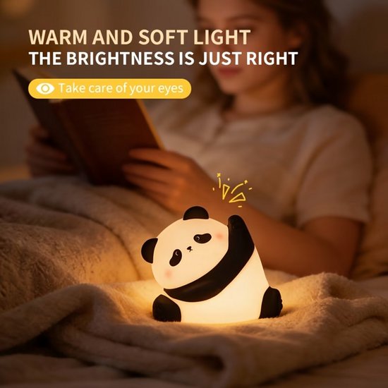 Kleurrijke Panda Nachtlamp - LED Sfeerverlichting met Timer & Touch Bediening — afbeelding 4
