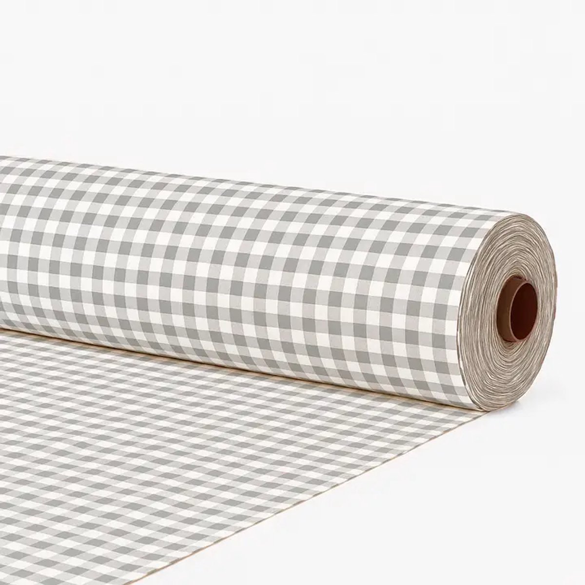 Gamusi Stof op doorlopende snit katoen vichy ruit breedte 280 cm per meter - 70% katoen - 30% polyester - Lichtgrijs