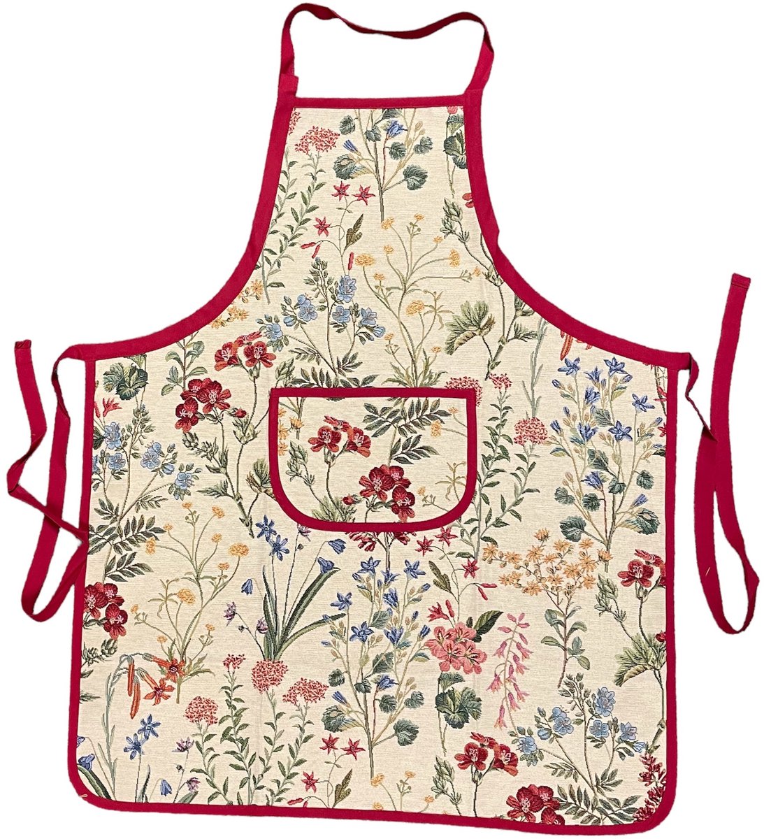 Schort - luxe gobelinstof - Gaby - Veldbloemen - Wilde Bloemen - 85x70 cm