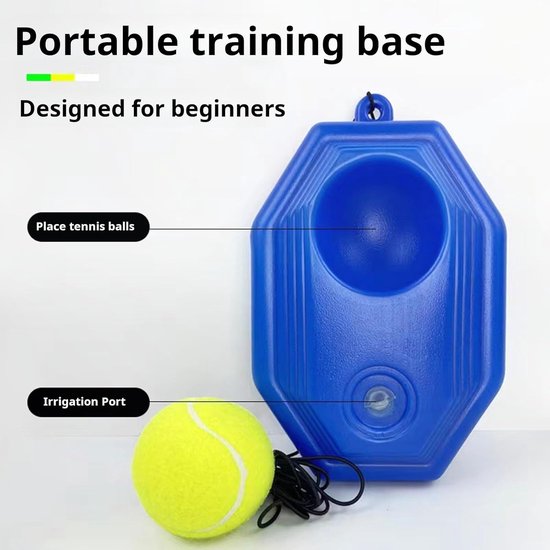Tennistrainer met bal - Solo tennis trainer - Tennis oefenen - Automatisch rebounder systeem — afbeelding 2