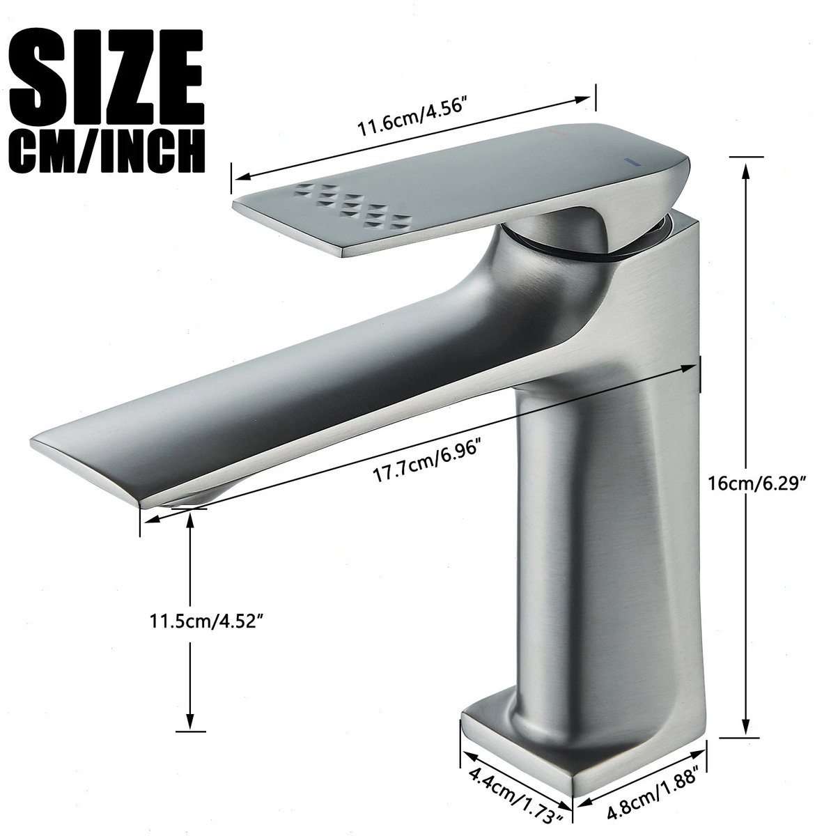 Design wastafelkraan zilver mat