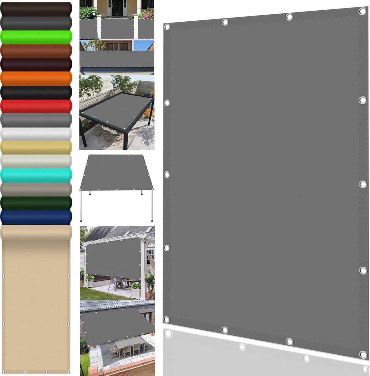 Zonneschermzeil Waterdicht - Schaduwdoek Tuin - Buitenruimte Creëren - PU-gecoat Polyester