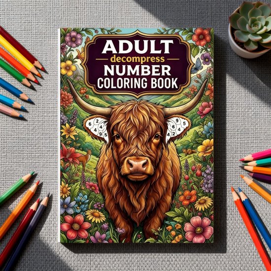 Kleuren op Nummer Bizon Wilde Dieren Kleurboek voor Volwassenen – 40 Pagina’s Anti-Stress Schilderboek met Cijfers – Creatief Cadeau
