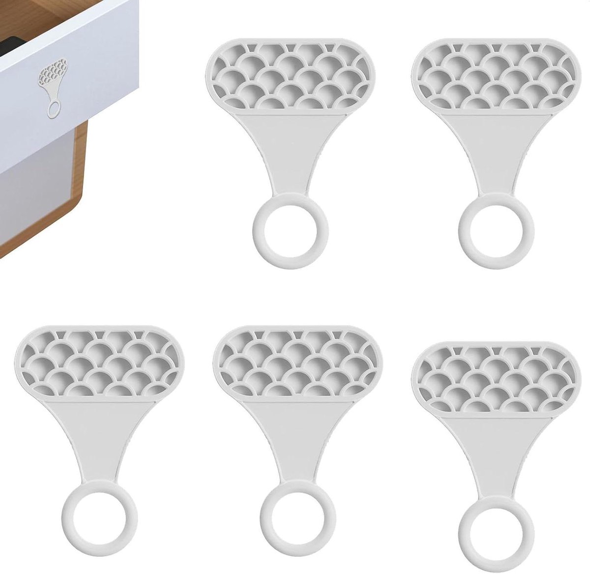 Toiletbrilhouder met clip - Toiletdeksel lifter - Hygiënisch Gebruik - Zelfklevend Ontwerp - 6.6 x 9 cm - Wit