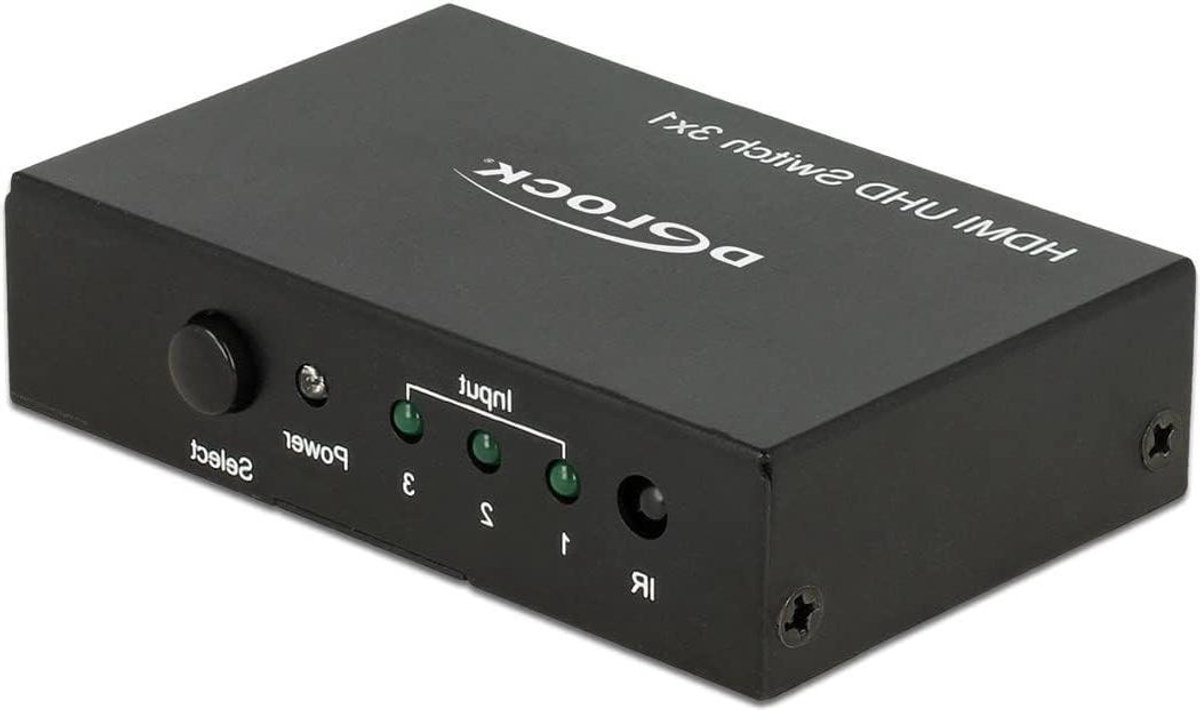 HDMI Schakelaar - Video Audio Switch - Apparaten Koppelen - 3 In 1 Uit - 4K UHD - Zwart