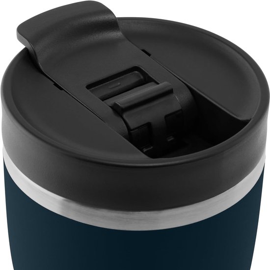 Thermo To Go beker - Koffiebeker RVS - Drinken onderweg - Lekvrij dubbel sluitsysteem - 05 liter - Blauw — afbeelding 2