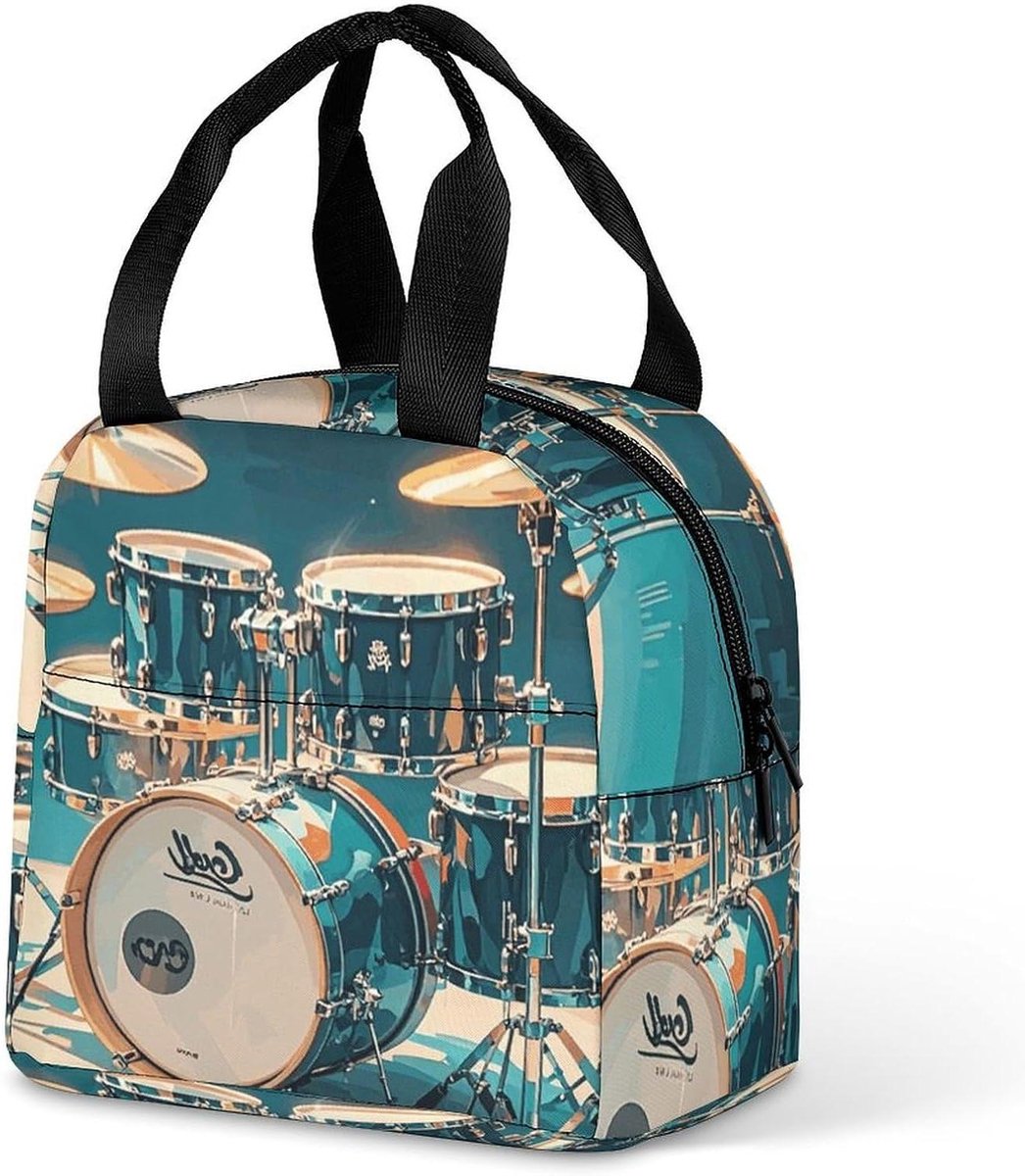 Lunchtas - Koeltas - Eten meenemen - Voedsel vers houden - 20x13x22 cm - Cool Drums Set
