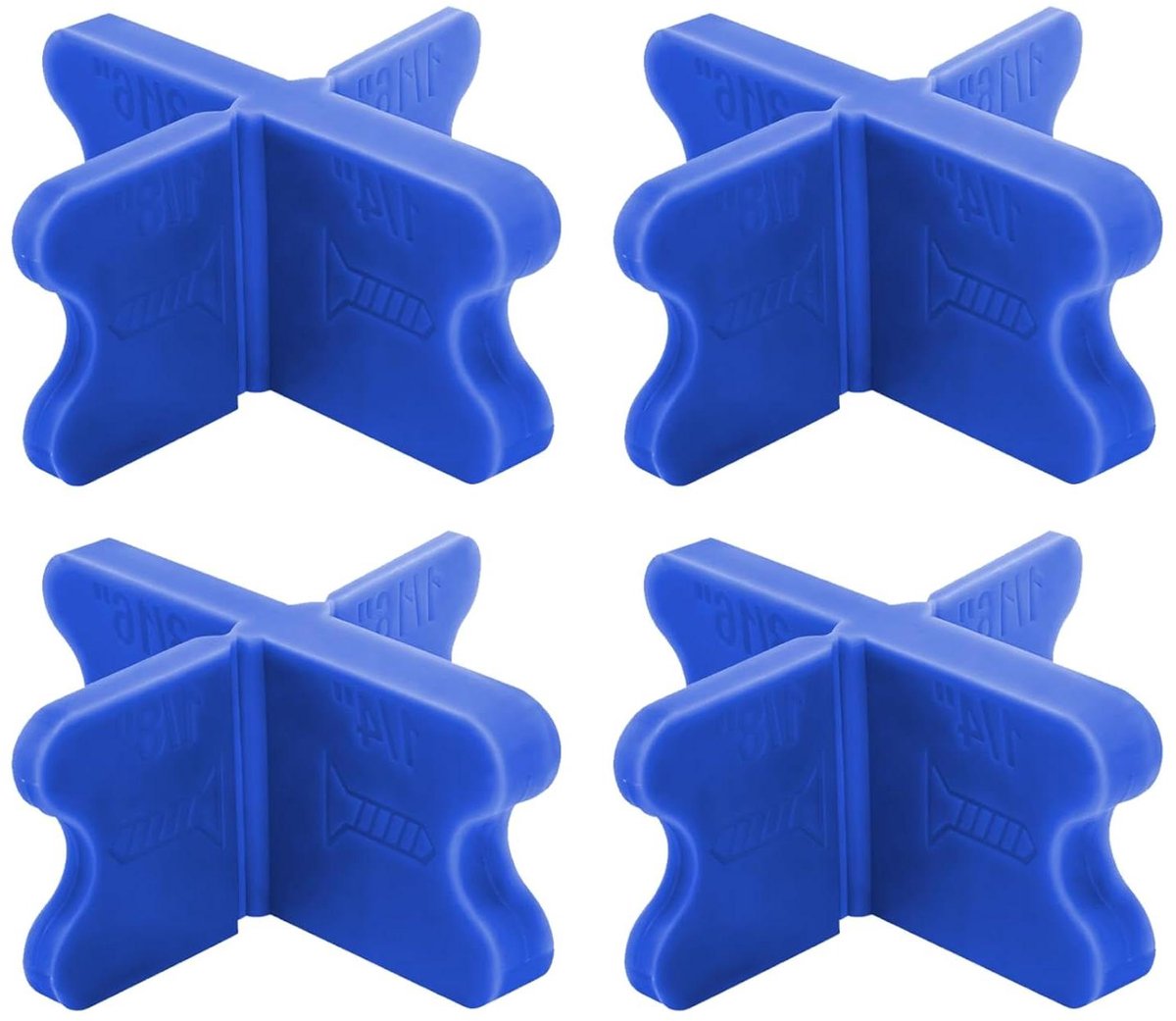 Terrasplank Afstandshouders - Dek Afstandhouders - Terras Installatie - T-vormig Klikontwerp - 4 Diktes Inch - Blauw
