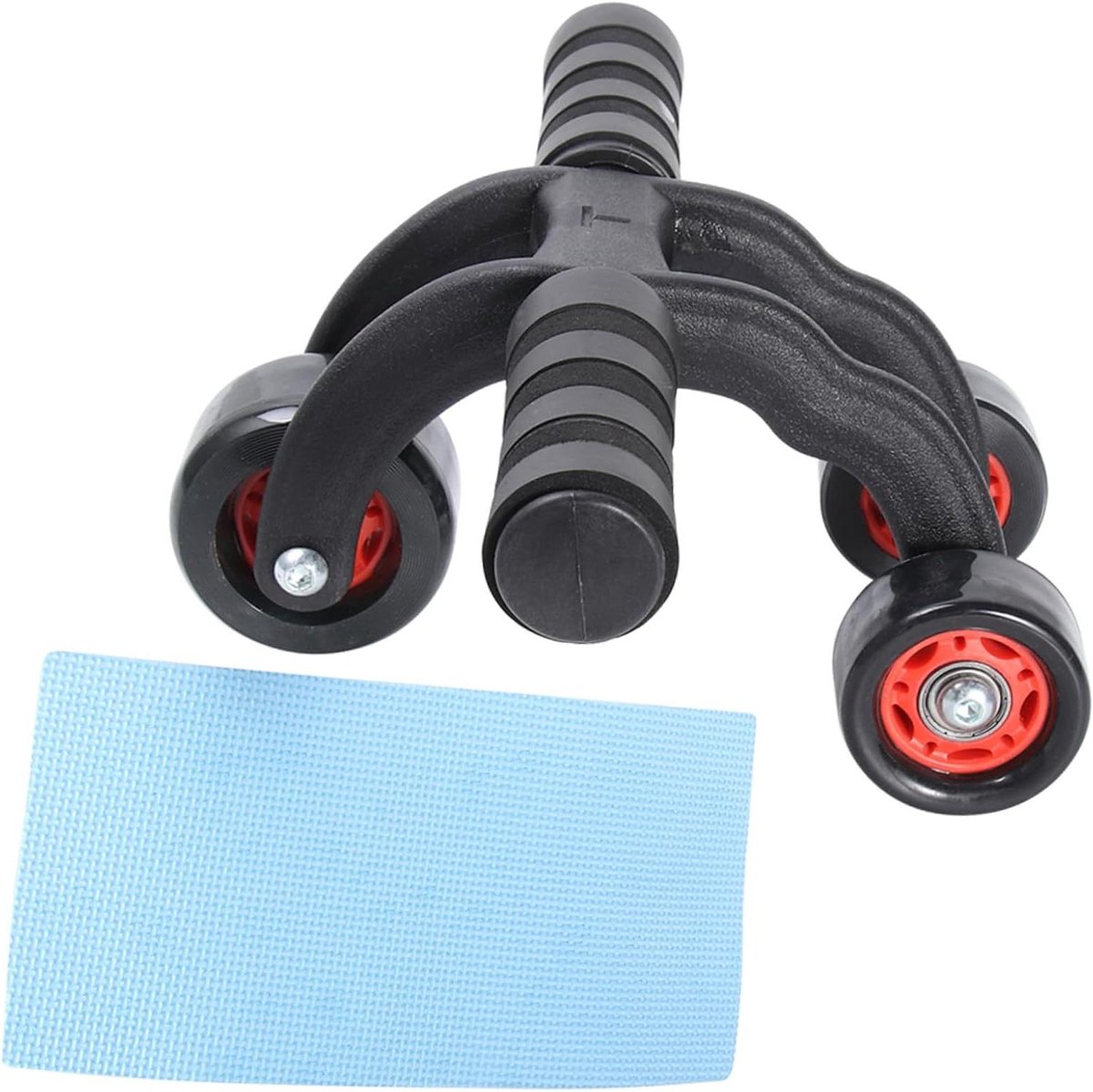 Buikspierroller - Core trainer - Thuis trainen - Drie wielen ontwerp - 30x22x12.5cm - Zwart