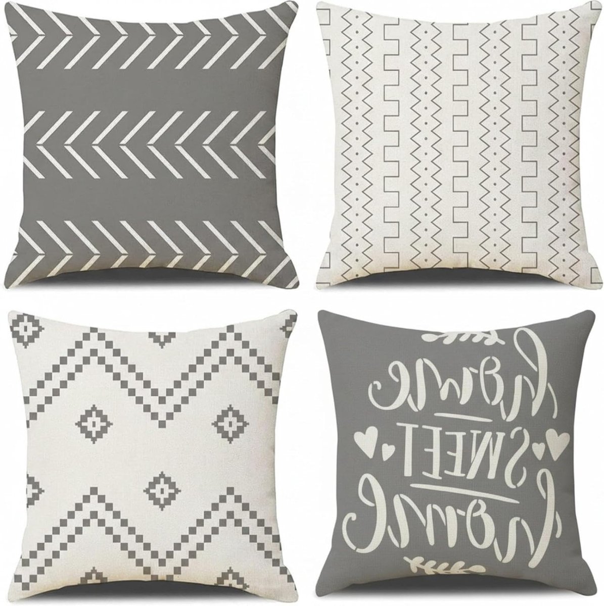 Set van 4 Kussenslopen in Lichtgroen Textuur, Perfect voor Sofa, Stoel en Slaapkamer, Ideaal voor Thuis en Auto (45x45cm)