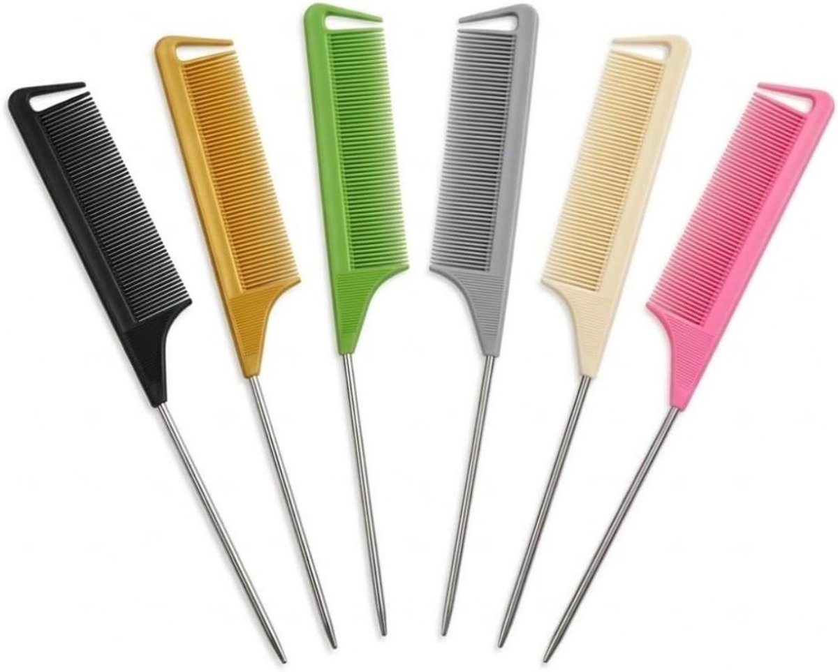 Professionele Puntenkam 22 cm - Antistatische Haarkam voor Styling en Vlechten, 6 Kleuren, Ideaal voor Kappers en Thuisgebruik