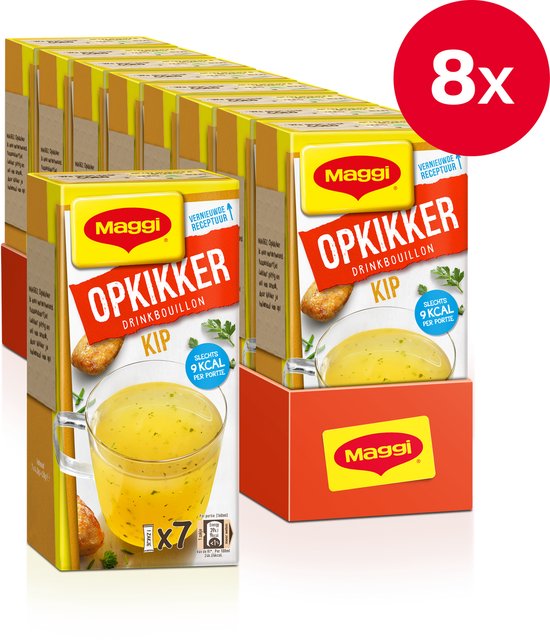 Maggi Opkikker Drinkbouillon Kip 8 doosjes x 7 zakjes - Voordeelverpakking