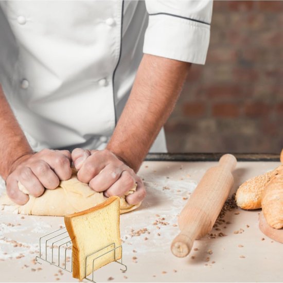 Air Fryer Toast Rack voor Perfect Geroosterd Brood, Ideaal voor Keuken, Restaurant en Feestjes - Inclusief Broodclip en Ondersteuning voor Air Fryer — afbeelding 4