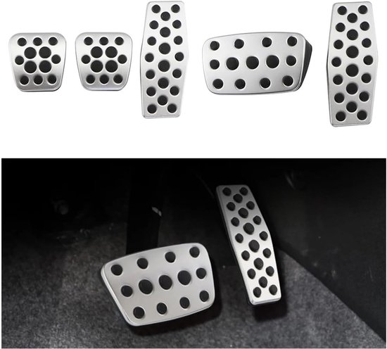 Pedaalkappen Auto - Gaspedaal Covers - Verbeter Rijervaring - Antislip Aluminium - Universele Pasvorm - Zilver — afbeelding 5