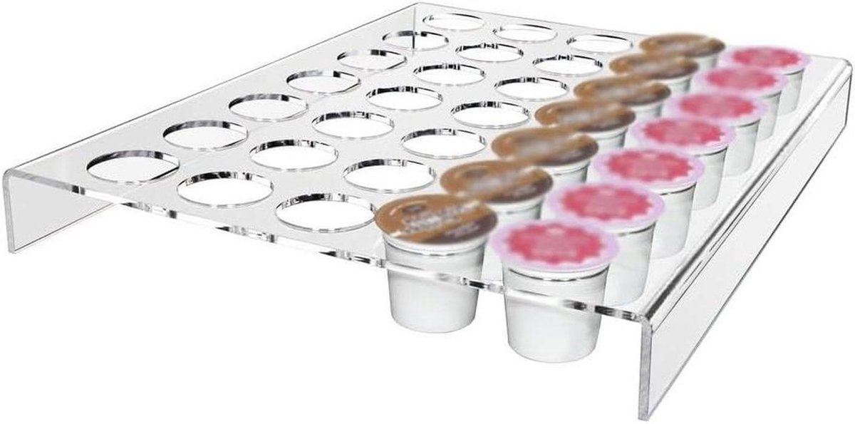 Koffiecapsule Houder - Displaystandaard Organizer - Aanrecht Opruimen - Verticaal Ontwerp - 35 Sleuven - Transparant