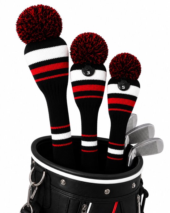Golf Club Headcover Rood-Wit Streep-Knitted Wool - Golfclub Covers - Headcovers- Golf Spullen van GOLF — afbeelding 5