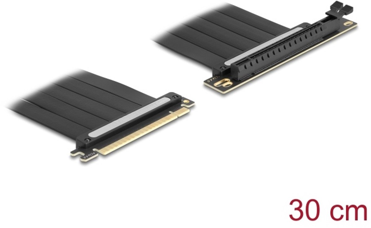 Delock Riser Card PCI Express 4.0 x16 male to x16 slot 90° angled with cable 30 cm