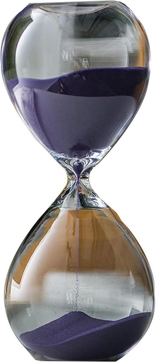 Zandloper - Zandklok Decoratie - Tijd Management - 30 Minuten Timer - 8cm x 20cm - Paars