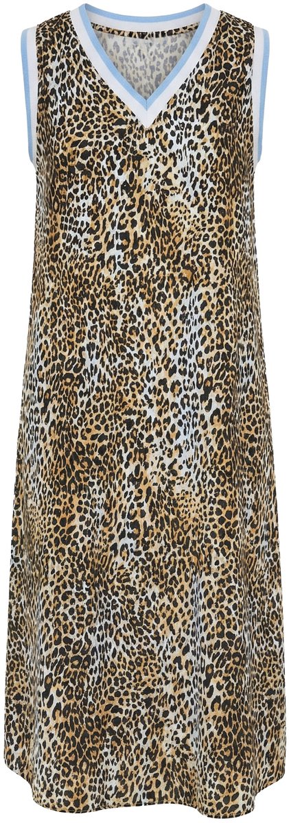Angel of Style - Dames - Midi-jurk A-lijn mouwloos leomotief sierranden - Hemelsblauw - Maat 60