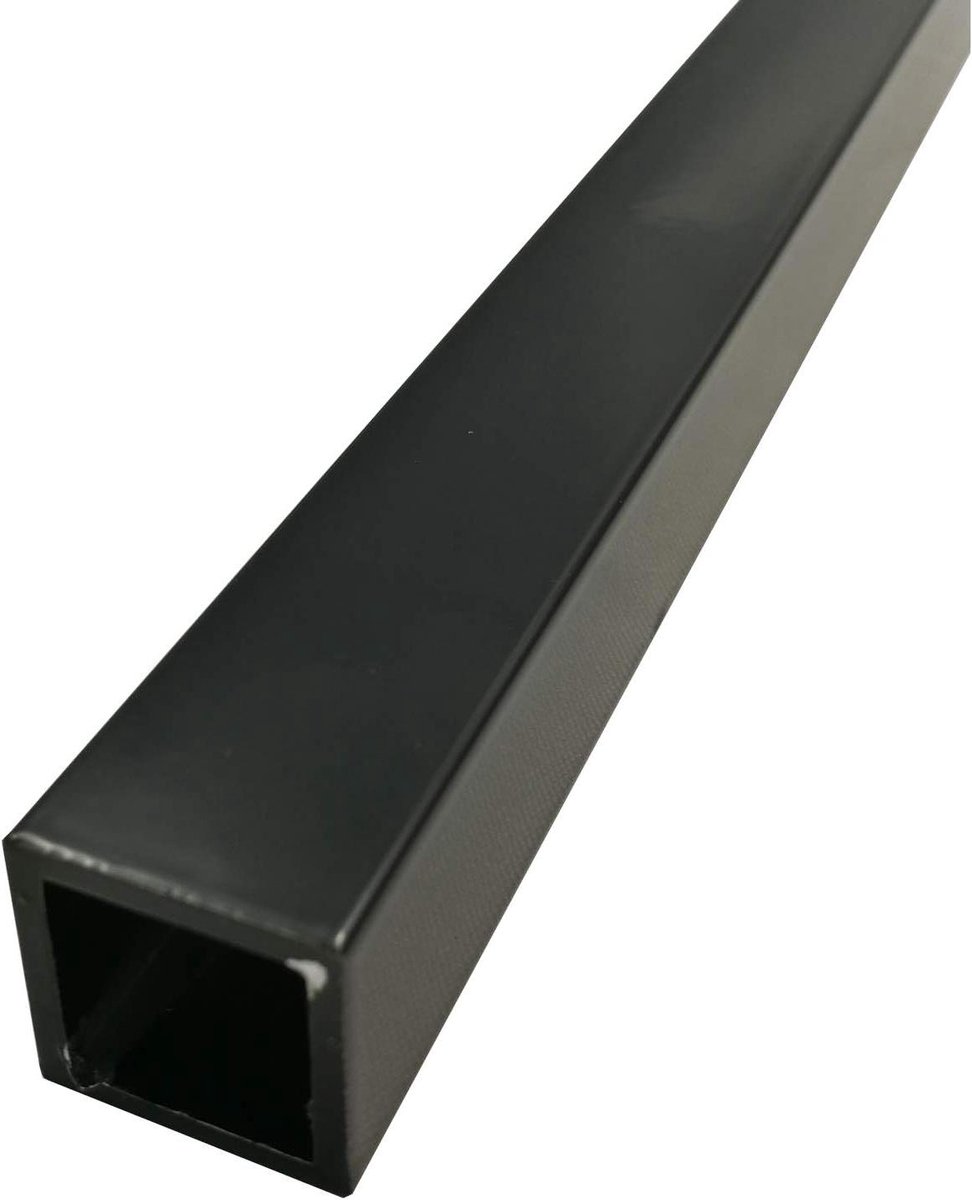 Vierkante buis - Aluminium profiel - Constructie projecten - Gepoedercoat - 1000 mm lengte - Zwart RAL 9005