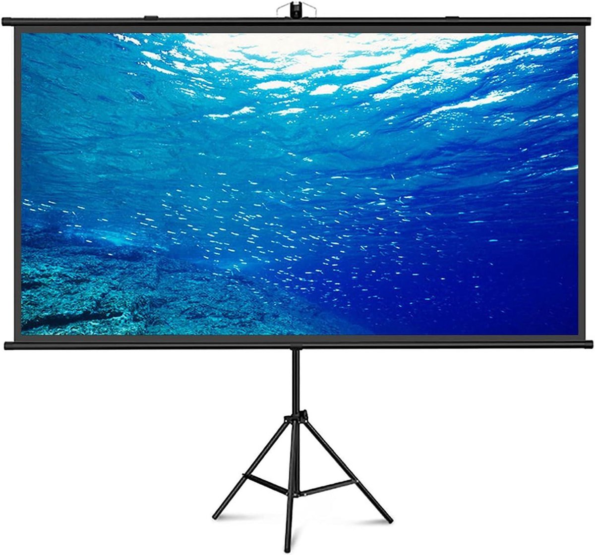 Projectiescherm met standaard - Mobiel scherm - Thuisbioscoop maken - Kreukvrij HD beeld - 72 inch 4:3 - Wit