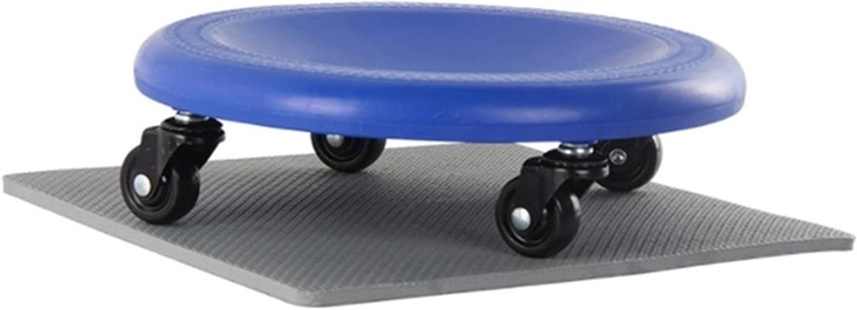 Buikspierroller Fitnessroller - Buiktrainer Wielroller - Buikspieren Trainen - Stabiel en Lichtgewicht - 1000 Gram - Blauw