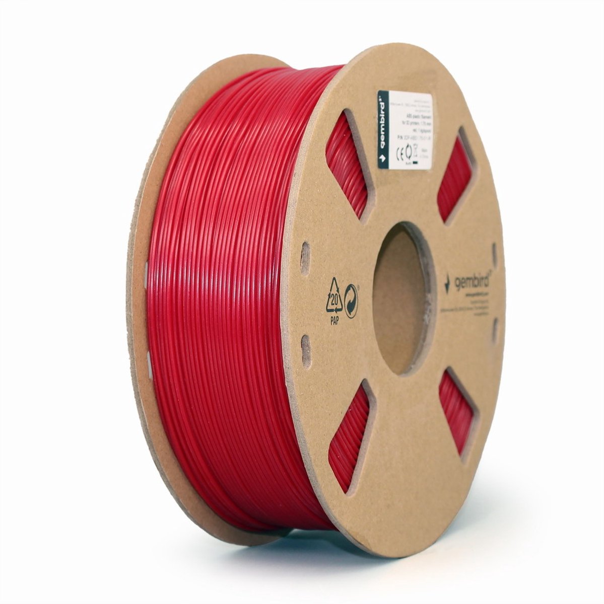 GEMBIRD - High Speed ABS - 1.75 mm - 1kg- Rood - ABS1.75HY-01-B - 3D Printer Filament