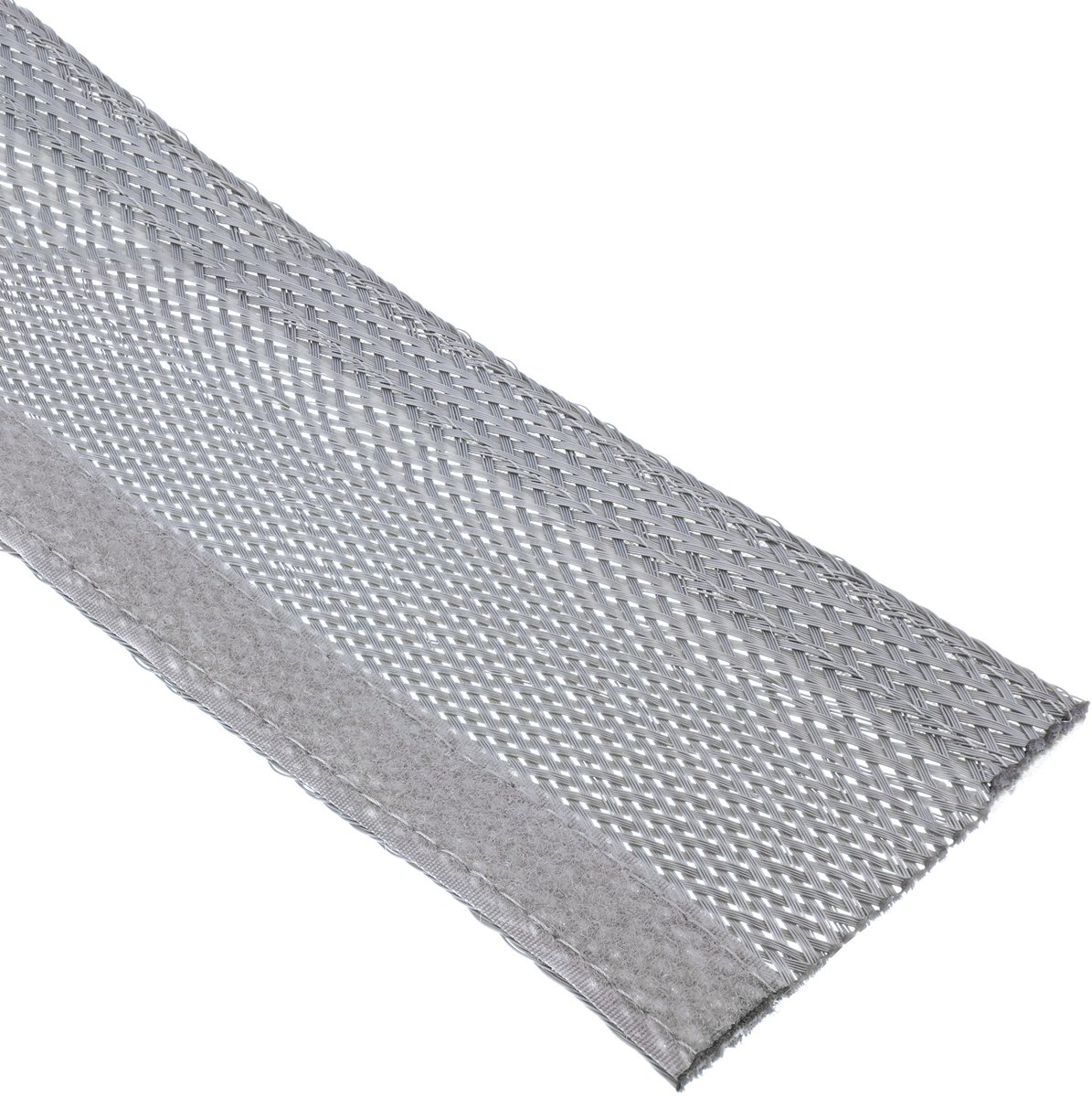 InLine® beschermslang, stoffen beschermslang met klittenband, 1 m x 25 mm grijs