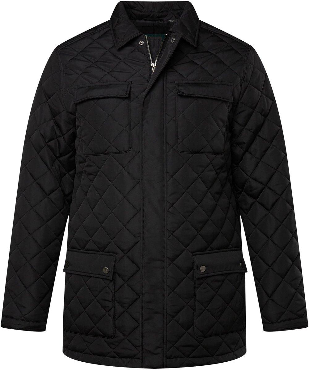 Boston Park - Heren - Gewatteerde jas overhemdkraag - Zwart - Maat 6XL